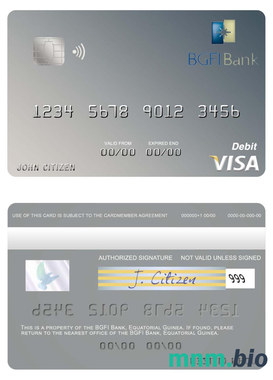 Equatorial Guinea BGFI Bank visa debet karta